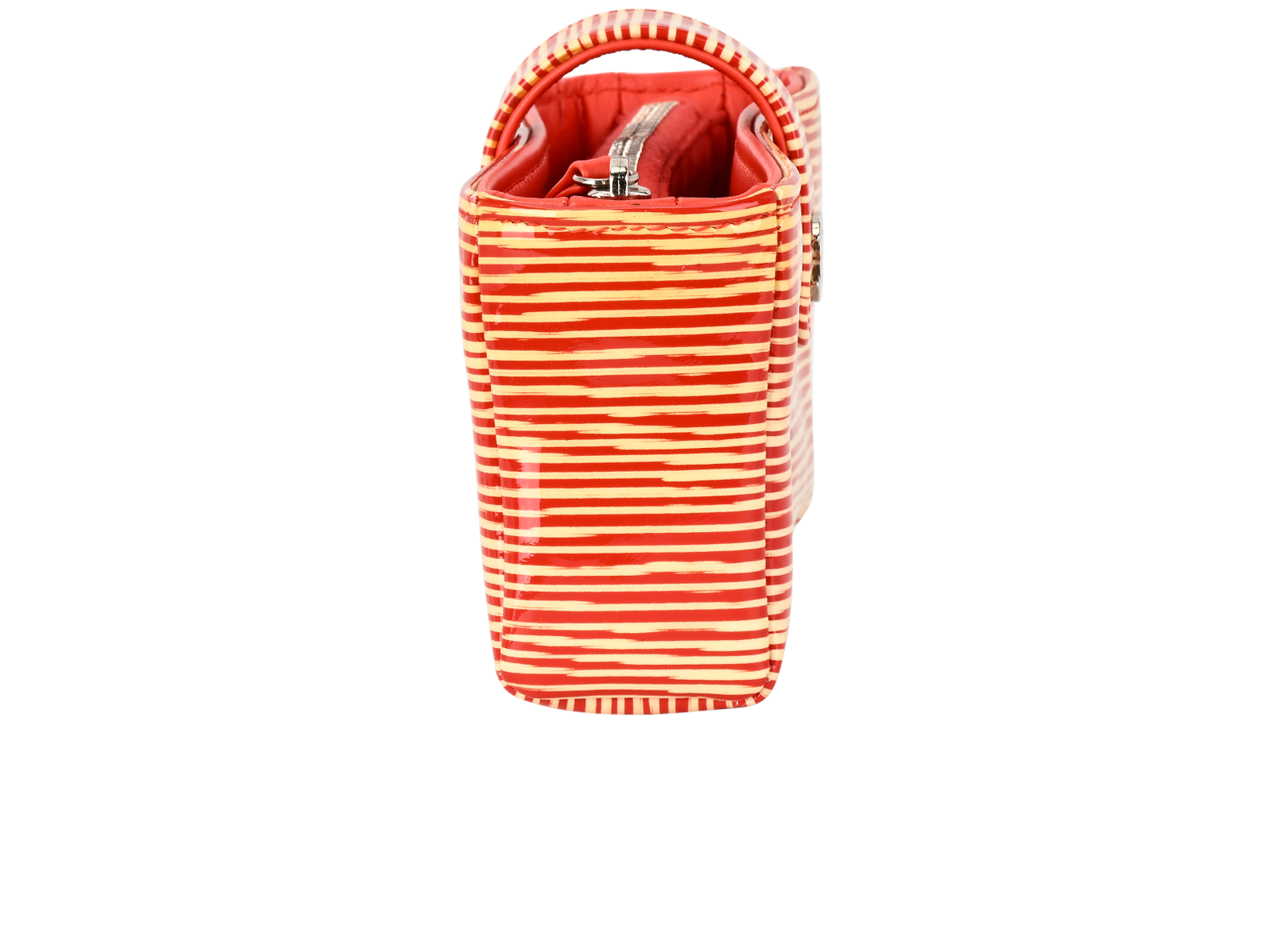 Chanel Pouch, &pound;490, Accessories, Cream/Red, Patent Leather, Side view